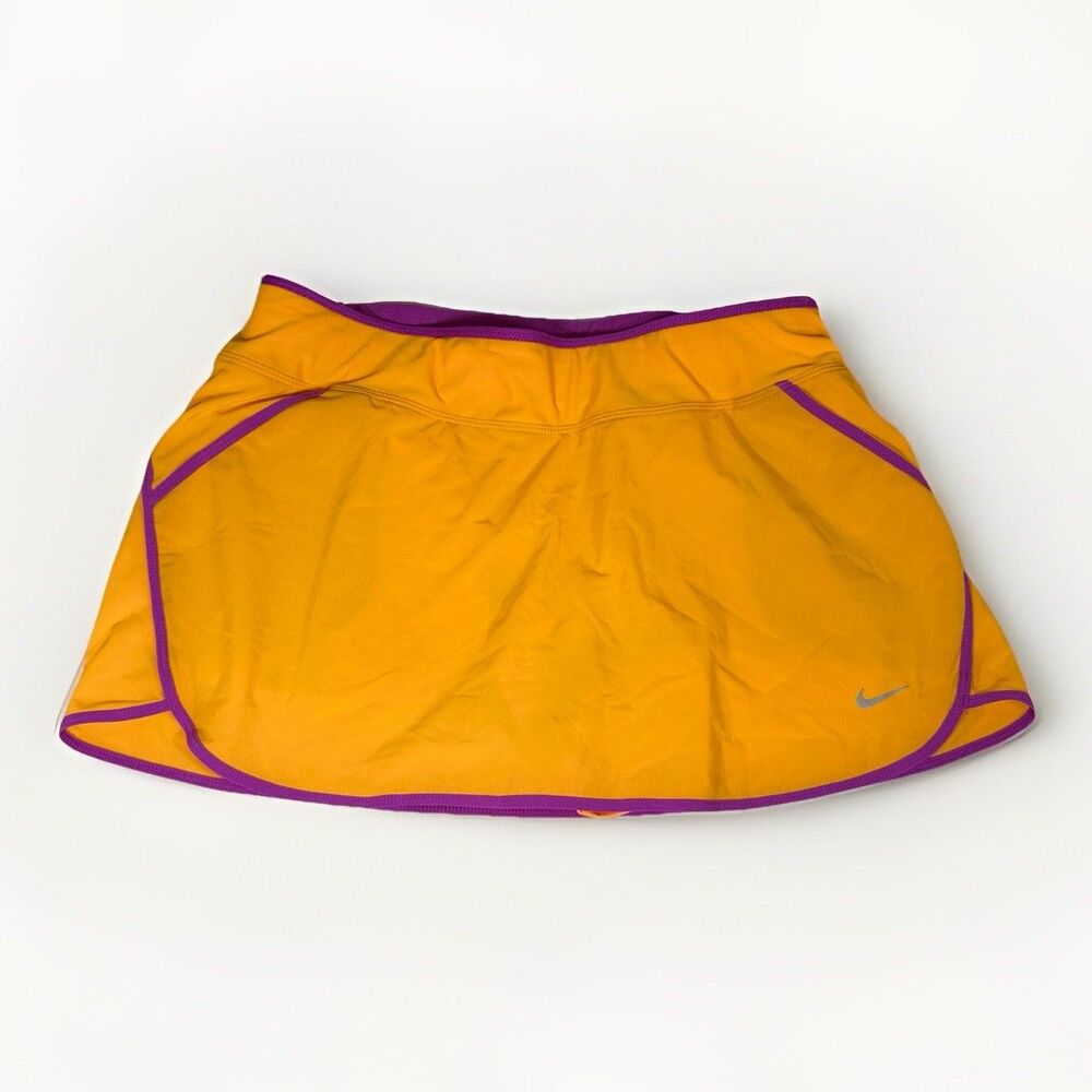 Nike Womens Shorts  Skirt Medium Orange Athletic Lined Running Dri Fit Gym - Picture 2 of 10
